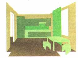 Цветовое решение интерьера кухни в зеленоватых тонах