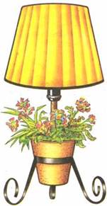 Настольная лампа-горшок с цветами