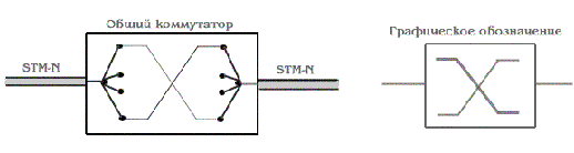 Рисунок 10.5. Общий или проходной коммутатор высокоскоростных каналов.