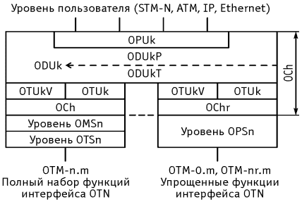 Рисунок 2.31. Структура интерфейса оптической транспортной сети